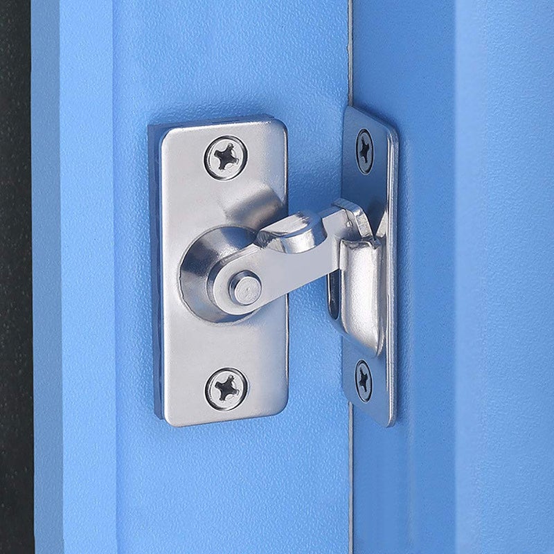 Alamic 90 Degree Door Lock 1-3/4" Right Angle Door Latch Bolt Stainless Steel Sliding Door Lackock Latch Hasp for Door Window Closet Barn Door Lock - 2 Pack - Image 4